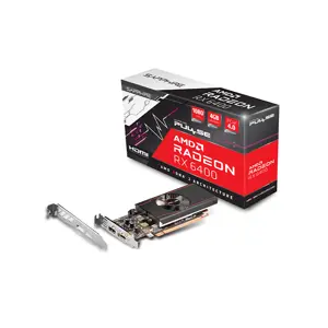 SAPPHIRE PULSE Radeon RX 6400 Graphics Card, 4GB GDDR6 Memory, 2321MHz Boost Clock, Compact Single Fan Cooling Design, RDNA 2 Entry-Level Gaming and Display GPU