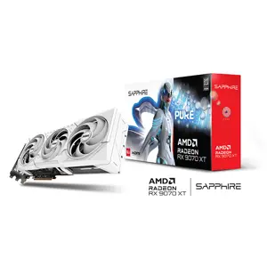 SAPPHIRE PURE Radeon RX 9070 XT Graphics Card, 16GB GDDR6 Memory, 3010MHz Boost Clock, Triple Fan Cooling System, White Edition RDNA 4 Gaming GPU