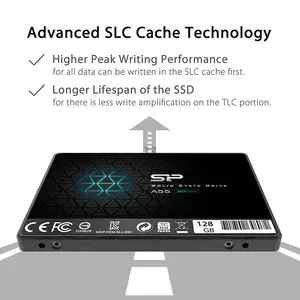 Silicon Power Ace A55 128GB 2.5-Inch SATA III Internal SSD, Up to 460MB/s Read & 360MB/s Write Speed, 3D NAND, SLC Cache, 7mm Slim Design, TRIM & S.M.A.R.T.