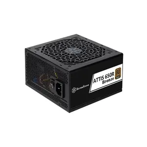 SilverStone ATTIS 650R Bronze 650W Power Supply, 80 PLUS Bronze Certified Efficiency, ATX 3.1 and PCIe 5.1 Ready, 120mm Silent Cooling Fan, Reliable Gaming PSU Black