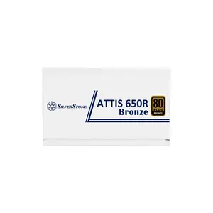 SilverStone ATTIS 650R Bronze 650W Power Supply, 80 PLUS Bronze Certified Efficiency, ATX 3.1 and PCIe 5.1 Ready, 120mm Silent Cooling Fan, Reliable Gaming PSU White