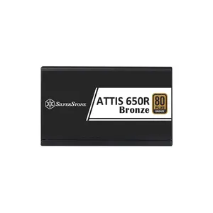 SilverStone ATTIS 650R Bronze 650W Power Supply, 80 PLUS Bronze Certified Efficiency, ATX 3.1 and PCIe 5.1 Ready, 120mm Silent Cooling Fan, Reliable Gaming PSU Black