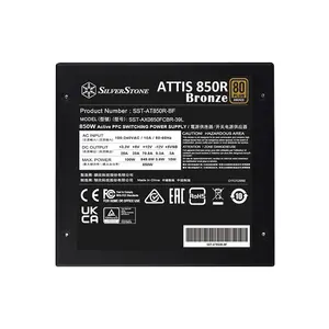 SilverStone ATTIS 850R 850W Power Supply, 80 PLUS Bronze Certified Efficiency, ATX 3.1 and PCIe 5.1 Ready, 120mm Silent Cooling Fan, Reliable Performance PSU Black