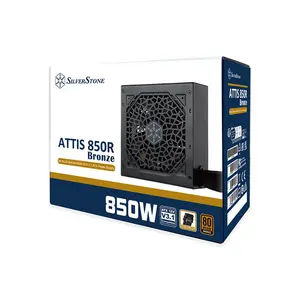 SilverStone ATTIS 850R 850W Power Supply, 80 PLUS Bronze Certified Efficiency, ATX 3.1 and PCIe 5.1 Ready, 120mm Silent Cooling Fan, Reliable Performance PSU Black