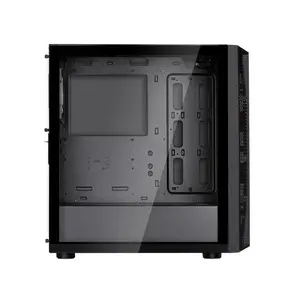 SilverStone SST-FAB1B-PRO-V2 FARA B1 PRO V2 Mid Tower Gaming Case, Tempered Glass Side Panel, Pre-Installed ARGB Fans, ATX Motherboard Support, High Airflow Design PC Chassis Black