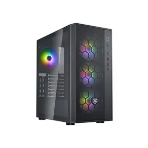 SilverStone SST-FAR1B-PRO-V2 FARA R1 PRO V2 Mid Tower Gaming Case, Tempered Glass Side Panel, Pre-Installed ARGB Fans, ATX Motherboard Support, High Airflow Mesh Front Panel PC Chassis Black