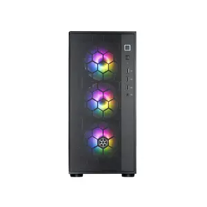 SilverStone SST-FAR1B-PRO-V2 FARA R1 PRO V2 Mid Tower Gaming Case, Tempered Glass Side Panel, Pre-Installed ARGB Fans, ATX Motherboard Support, High Airflow Mesh Front Panel PC Chassis Black