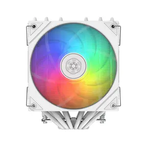 SilverStone Frost Mage 620 ARGB CPU Air Cooler, Dual Tower Heatsink Design, 6 Copper Heatpipes, Dual 120mm PWM Fans, Addressable RGB Lighting, High-Performance Cooling System White