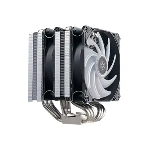 SilverStone Hydrogon D120 Dual Tower CPU Air Cooler, 6 Copper Heatpipes, Dual 120mm PWM Fans, ARGB Lighting, High-Performance Dual Heatsink Cooling System Black
