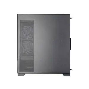 SilverStone SST-LD05 Lucid 05 Mid Tower Gaming Case, 270° Panoramic Tempered Glass Design, Pre-Installed ARGB Fans, ATX Motherboard Support, Modern Showcase High-Airflow PC Chassis Black