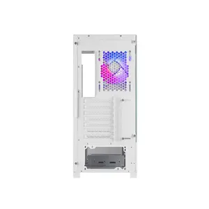 SilverStone SST-LD05W Lucid 05 Mid Tower Gaming Case, 270° Panoramic Tempered Glass Design, Pre-Installed ARGB Fans, ATX Motherboard Support, Modern Showcase PC Chassis White