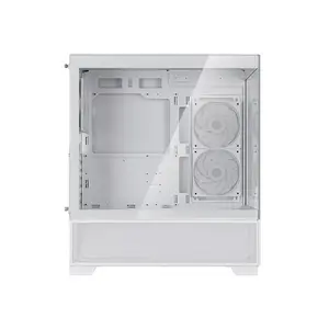 SilverStone SST-LD05W Lucid 05 Mid Tower Gaming Case, 270° Panoramic Tempered Glass Design, Pre-Installed ARGB Fans, ATX Motherboard Support, Modern Showcase PC Chassis White