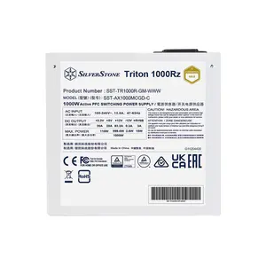 SilverStone Triton 1000Rz Triton 1000W Power Supply, Cybenetics Gold, ATX 3.1, Fully Modular, 120mm Fan, White
