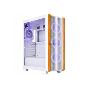 Sonic C19 White Wood Mid-Tower ATX Gaming Case, 4x 120mm Pre-Installed Infinity ARGB Fans, Wooden Front Panel, Tempered Glass Side Panel, ATX / Micro-ATX / Mini-ITX Motherboard Support