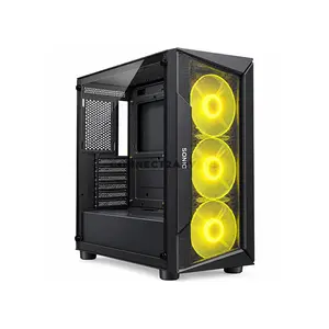 Sonic R28 Black ATX ARGB Gaming Case, 3x 120mm ARGB Fans, Tempered Glass Side Panel, ATX / Micro-ATX / Mini-ITX Motherboard Support, Mid-Tower Gaming Chassis