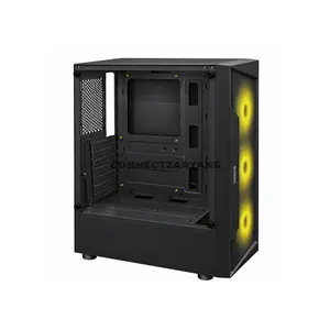 Sonic R28 Black ATX ARGB Gaming Case, 3x 120mm ARGB Fans, Tempered Glass Side Panel, ATX / Micro-ATX / Mini-ITX Motherboard Support, Mid-Tower Gaming Chassis
