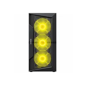 Sonic R28 Black ATX ARGB Gaming Case, 3x 120mm ARGB Fans, Tempered Glass Side Panel, ATX / Micro-ATX / Mini-ITX Motherboard Support, Mid-Tower Gaming Chassis