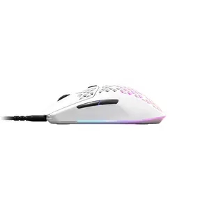SteelSeries Aerox 3 Onyx Wired Gaming Mouse White Edition, Ultra-Lightweight Honeycomb Shell Design, High-Precision Optical Sensor, Wired Esports Gaming Mouse