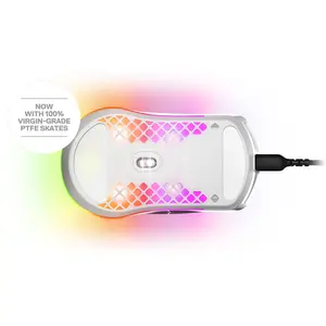 SteelSeries Aerox 3 Onyx Wired Gaming Mouse White Edition, Ultra-Lightweight Honeycomb Shell Design, High-Precision Optical Sensor, Wired Esports Gaming Mouse