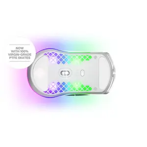 SteelSeries Aerox 3 Wireless Onyx Gaming Mouse White Edition, Ultra-Lightweight Wireless Design, High-Precision Optical Sensor, Competitive Esports Gaming Mouse