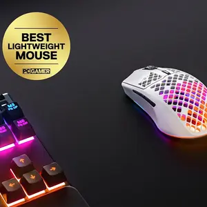 SteelSeries Aerox 3 Wireless Onyx Gaming Mouse White Edition, Ultra-Lightweight Wireless Design, High-Precision Optical Sensor, Competitive Esports Gaming Mouse