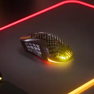 SteelSeries Aerox 9 Wireless RGB Gaming Mouse, Ultra-Lightweight Design, Multi-Button MMO Layout, Wireless Connectivity, High-Performance MMO and MOBA Gaming Mouse