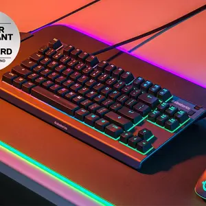 SteelSeries Apex 3 TKL Wired Gaming Keyboard, Whisper-Quiet Switches, Tenkeyless Layout Design, RGB Gaming Backlighting, Durable Esports Gaming Keyboard