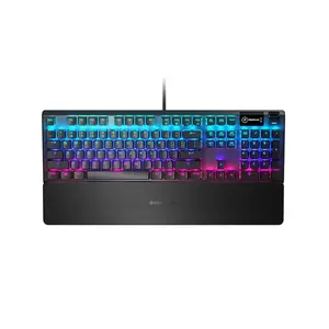 SteelSeries Apex 5 Hybrid Mechanical Gaming Keyboard, Blue Hybrid Mechanical Switches, Full-Size Layout Design, RGB Backlighting Effects, Premium Gaming Keyboard