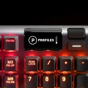 SteelSeries Apex 7 Gaming Keyboard, Red Linear Mechanical Switches, Full-Size Layout Design, RGB Mechanical Gaming Keyboard