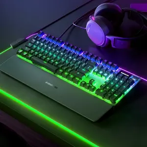 SteelSeries Apex 7 Gaming Keyboard, Red Linear Mechanical Switches, Full-Size Layout Design, RGB Mechanical Gaming Keyboard