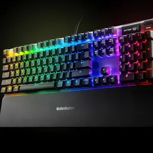 SteelSeries Apex 7 Gaming Keyboard, Red Linear Mechanical Switches, Full-Size Layout Design, RGB Mechanical Gaming Keyboard