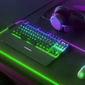 SteelSeries Apex 7 TKL Gaming Keyboard, Red Linear Mechanical Switches, Tenkeyless Layout Design, RGB Mechanical Gaming Keyboard