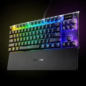SteelSeries Apex 7 TKL Gaming Keyboard, Red Linear Mechanical Switches, Tenkeyless Layout Design, RGB Mechanical Gaming Keyboard