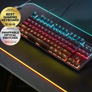 SteelSeries Apex 9 TKL Wired Gaming Keyboard, Optical Mechanical Switches, Tenkeyless Layout Design, RGB Competitive Gaming Keyboard