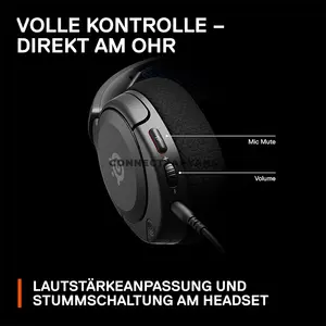 SteelSeries Arctis Nova 1P Black Wired Gaming Headset for PS5 & PS4, High Fidelity Drivers, 360° Spatial Audio, ClearCast Gen 2 Noise-Cancelling Mic, 3.5mm Multi-Platform, AirWeave Memory Foam, 253g