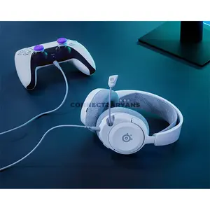 SteelSeries Arctis Nova 1P White Wired Gaming Headset for PS5 & PS4, High Fidelity Drivers, 360° Spatial Audio, ClearCast Gen 2 Noise-Cancelling Mic, 3.5mm Multi-Platform, AirWeave Memory Foam, 253g