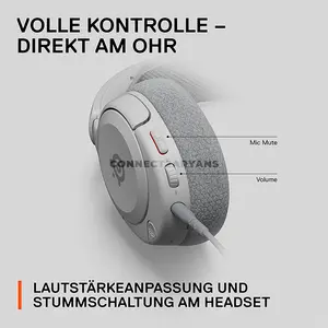 SteelSeries Arctis Nova 1P White Wired Gaming Headset for PS5 & PS4, High Fidelity Drivers, 360° Spatial Audio, ClearCast Gen 2 Noise-Cancelling Mic, 3.5mm Multi-Platform, AirWeave Memory Foam, 253g