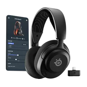 SteelSeries Arctis Nova 5 Wireless Gaming Headphones Black Edition, Multi-Platform Wireless Audio System, High-Fidelity Sound Performance, Premium Wireless Gaming Headset