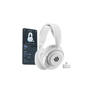 SteelSeries Arctis Nova 5P Wireless White Gaming Headset for PlayStation, 2.4GHz + Bluetooth 5.3, 60-Hour Battery, Neodymium Drivers, ClearCast 2.X 32kHz Mic, USB-C, 265g