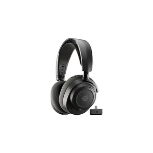 SteelSeries Arctis Nova 7 Wireless Gen 2 Black Gaming Headset for PC, 2.4GHz + Bluetooth, 50+ Hour Battery, Neodymium Drivers, 360° Spatial Audio, Noise-Rejecting Mic, USB-C & ChatMix SteelSeries