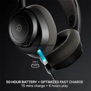 SteelSeries Arctis Nova 7 Wireless Gen 2 Black Gaming Headset for PC, 2.4GHz + Bluetooth, 50+ Hour Battery, Neodymium Drivers, 360° Spatial Audio, Noise-Rejecting Mic, USB-C & ChatMix SteelSeries