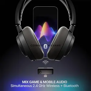 SteelSeries Arctis Nova 7 Wireless Gen 2 Black Gaming Headset for PC, 2.4GHz + Bluetooth, 50+ Hour Battery, Neodymium Drivers, 360° Spatial Audio, Noise-Rejecting Mic, USB-C & ChatMix SteelSeries