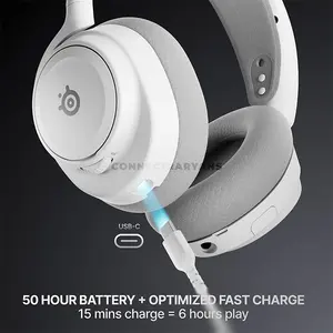 SteelSeries Arctis Nova 7 Wireless Gen 2 White Gaming Headset for PC, 2.4GHz + Bluetooth, 50+ Hour Battery, Neodymium Drivers, 360° Spatial Audio, Noise-Rejecting Mic, USB-C & ChatMix
