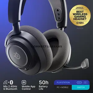 SteelSeries Arctis Nova 7P Wireless Gen 2 Black Gaming Headset for PS5, 2.4GHz + Bluetooth, 50+ Hour Battery, Neodymium Drivers, 360° Spatial Audio, USB-C, ChatMix