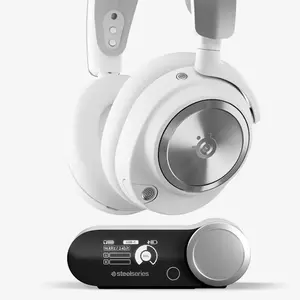 SteelSeries Arctis Nova Pro Wireless Gaming Headphones White Edition, Premium Multi-Platform Wireless Audio System, High-Fidelity Sound, Professional Gaming Headset