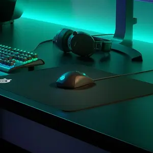 SteelSeries QcK Large Gaming Mouse Pad Black Edition, Micro-Woven Cloth Surface, Non-Slip Rubber Base, Precision Tracking Gaming Mousepad