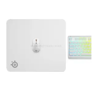 SteelSeries QcK Large Gaming Mouse Pad White Edition, Micro-Woven Cloth Surface, Non-Slip Rubber Base, Precision Tracking Gaming Mousepad