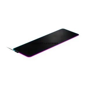 SteelSeries QcK Prism Cloth XL Black RGB Gaming Mouse Pad, 900×300×4mm, Micro-Woven Cloth Surface, Dynamic 2-Zone RGB Illumination, PrismSync, Non-Slip Rubber Base