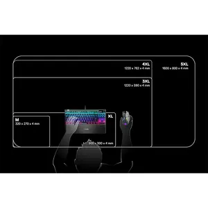 SteelSeries QcK Prism Cloth XL Black RGB Gaming Mouse Pad, 900×300×4mm, Micro-Woven Cloth Surface, Dynamic 2-Zone RGB Illumination, PrismSync, Non-Slip Rubber Base
