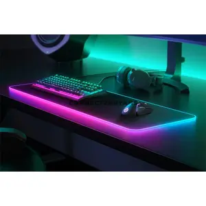 SteelSeries QcK Prism Cloth XL Black RGB Gaming Mouse Pad, 900×300×4mm, Micro-Woven Cloth Surface, Dynamic 2-Zone RGB Illumination, PrismSync, Non-Slip Rubber Base